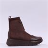 Hispanitas Montana Frontzip Wedge Boot - Brown Suede